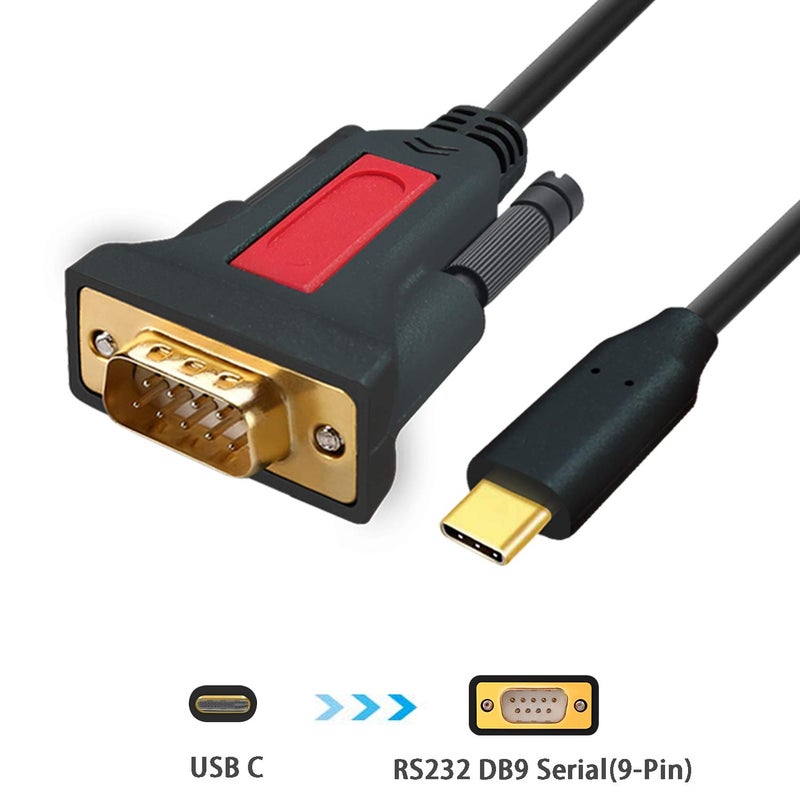 ELECABLE USB Type C to RS232 DB9 Serial(9-Pin) Converter Adapter Cable 5ft with a Male to Female Connector, Compatible with MAC OS, Windows, Android, Linux Type C Device (USB C) - Image 4